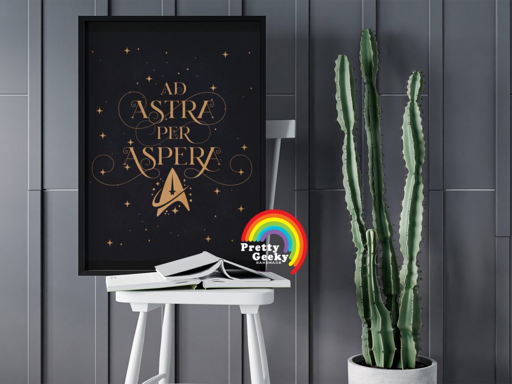 8x10 Ad Astra Per Aspera Art Print | Pretty Geeky Handmade
