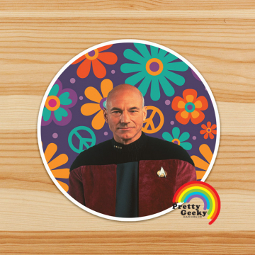 Groovy Star Trek Captain Sticker : Captain Picard