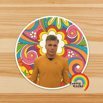 Groovy Star Trek Captain Sticker : Captain Pike