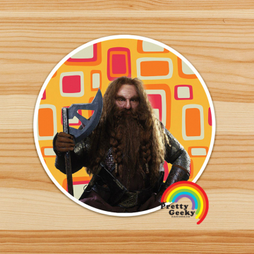 Mid Century Modern Hobbit Sticker : Gimli Son of Gloin